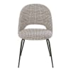 Silla de terciopelo con estampado blanco y negro de metal negro